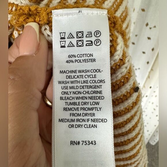 Max Studio Stripe Knit Fisherman Rib Stitch Dolman Boat Neck Sweater L - Picture 8 of 9